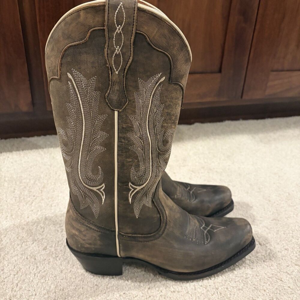 Demo Try On Idyllwind Women’s Lawless Distressed Western Boots Womens 8 Black - Picture 4 of 11